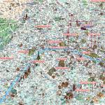 Map of Paris from satellite - streets and houses online Map of Paris with attractions in Russian